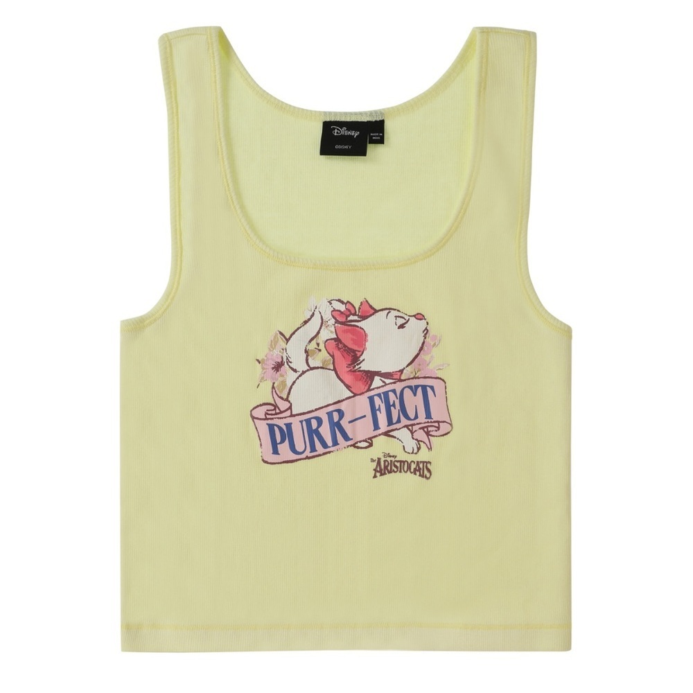 Disney Aristocats Light Yellow Tank Top